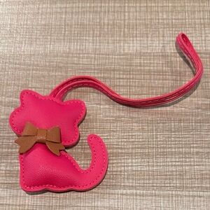 Pink Cat-Shaped bag Accessory with Bow